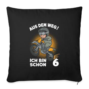 Dégagez! J’ai déjà 6 ans d’anniversaire - Housse de coussin décorative 45 x 45 cm - noir - Devant