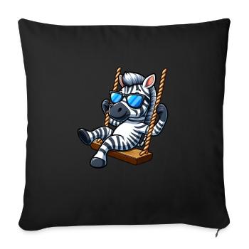 Cool Zebra Swing Sunglasses Summer - Sofa pillowcase 17,3'' x 17,3'' (45 x 45 cm) - black - Front