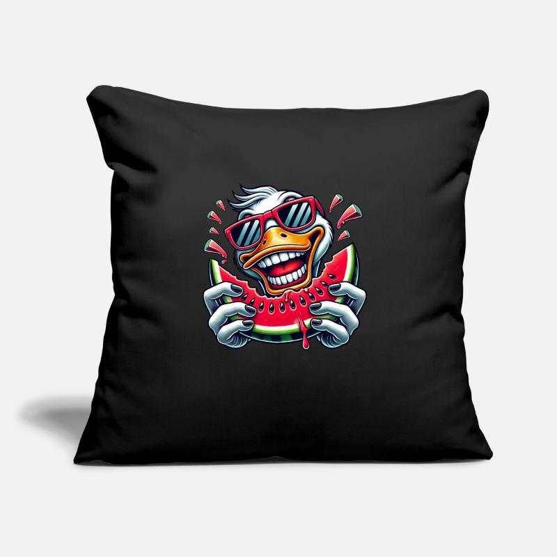 Cool Duck Été Pastèque Bande Dessinée Housse de coussin décorative 45 x 45 cm
