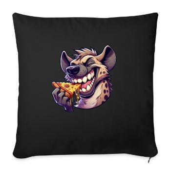 mignonne hyène se balançant terrain de jeu dessin animé - Housse de coussin décorative 45 x 45 cm - noir - Devant