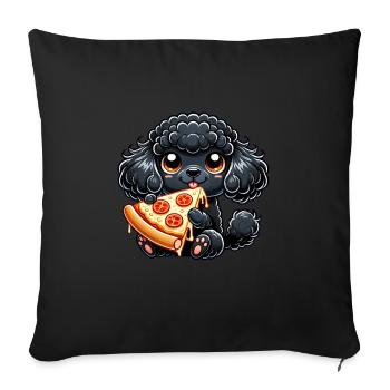 mignonne hyène se balançant terrain de jeu dessin animé - Housse de coussin décorative 45 x 45 cm - noir - Devant