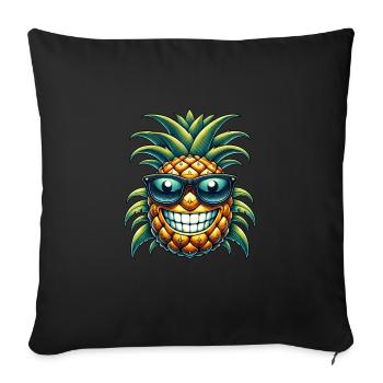 Cool Pineapple Tropical Fruit Summer Sun - Sofa pillowcase 17,3'' x 17,3'' (45 x 45 cm) - black - Front