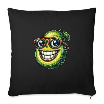 Cool Avocado Fruit Soleil Lunettes de soleil d’été - Housse de coussin décorative 45 x 45 cm - noir - Devant