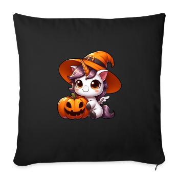 Whimsical Halloween Unicorn Dinosaur with - Sofa pillowcase 17,3'' x 17,3'' (45 x 45 cm) - black - Front