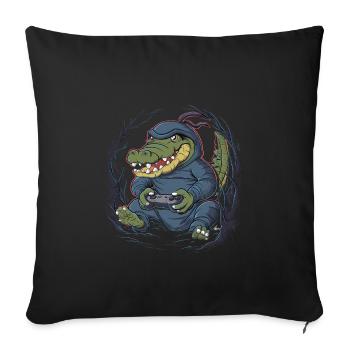 Ninja Alligator Gamer Fun Gaming Reptile Graphic - Sofakissenbezug 45 x 45 cm - Schwarz - Vorne