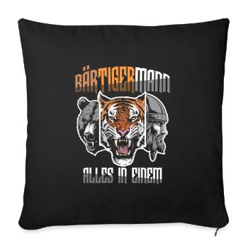 Homme barbu tout en un Viking - Housse de coussin décorative 45 x 45 cm - noir - Devant