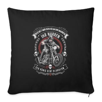 Reichet Mir Den Helm Biker Motorradfahrer - Sofakissenbezug 45 x 45 cm - Schwarz - Vorne