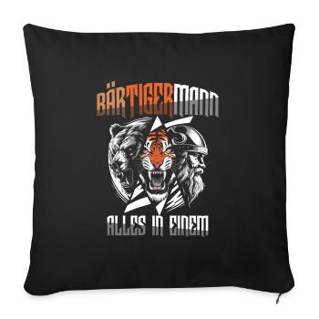 Homme barbu tout en un Viking - Housse de coussin décorative 45 x 45 cm - noir - Devant