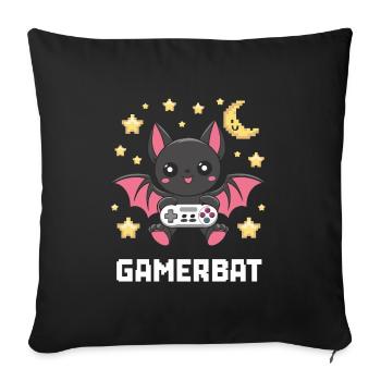 Mignon Gaming Bat Gamebat pour les amateurs de chauves-souris - Housse de coussin décorative 45 x 45 cm - noir - Devant