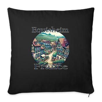 France Eguisheim Old Town Mountains Landscape - Sofa pillowcase 17,3'' x 17,3'' (45 x 45 cm) - black - Front