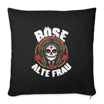 Motorcycle Biker Lady Sarcasm Nasty Old Woman - Sofa pillowcase 17,3'' x 17,3'' (45 x 45 cm) - black - Front
