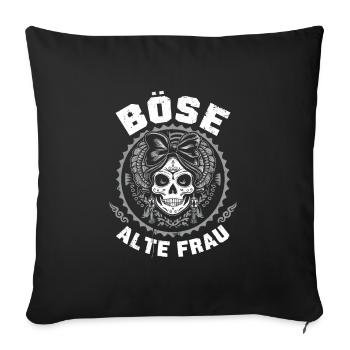 Motorcycle Biker Lady Sarcasm Nasty Old Woman - Sofa pillowcase 17,3'' x 17,3'' (45 x 45 cm) - black - Front