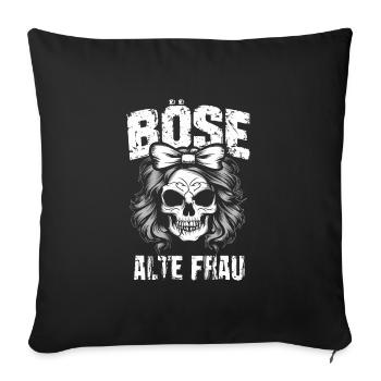 Motorcycle Biker Lady Sarcasm Nasty Old Woman - Sofa pillowcase 17,3'' x 17,3'' (45 x 45 cm) - black - Front