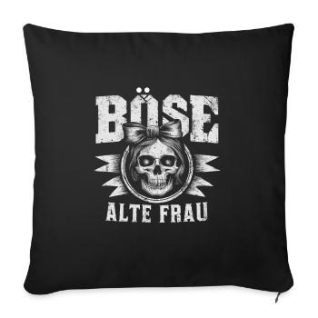 Motorcycle Biker Lady Sarcasm Nasty Old Woman - Sofa pillowcase 17,3'' x 17,3'' (45 x 45 cm) - black - Front