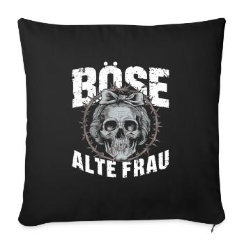 Motorcycle Biker Lady Sarcasm Nasty Old Woman - Sofa pillowcase 17,3'' x 17,3'' (45 x 45 cm) - black - Front
