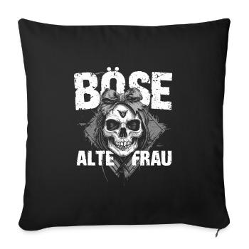 Motorcycle Biker Lady Sarcasm Nasty Old Woman - Sofa pillowcase 17,3'' x 17,3'' (45 x 45 cm) - black - Front