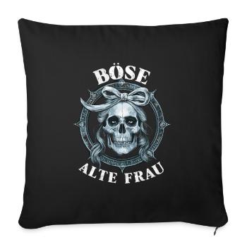 Motorcycle Biker Lady Sarcasm Nasty Old Woman - Sofa pillowcase 17,3'' x 17,3'' (45 x 45 cm) - black - Front