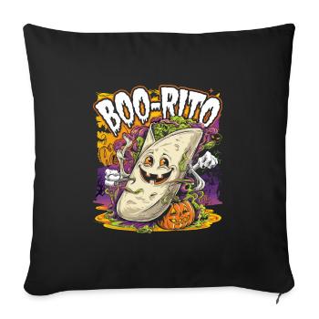 Boo-Rito Halloween Burrito Cute Ghost Pumpkin - Sofakissenbezug 45 x 45 cm - Schwarz - Vorne