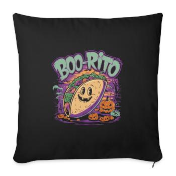 Boo-Rito Halloween Burrito Cute Ghost Pumpkin - Sofakissenbezug 45 x 45 cm - Schwarz - Vorne