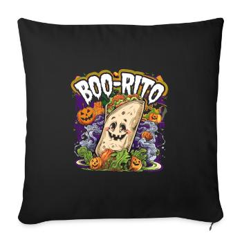 Boo-Rito Halloween Burrito Cute Ghost Pumpkin - Sofakissenbezug 45 x 45 cm - Schwarz - Vorne