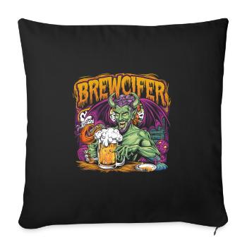 Brewcifer Devil Beer Lover Halloween - Sofa pillowcase 17,3'' x 17,3'' (45 x 45 cm) - black - Front