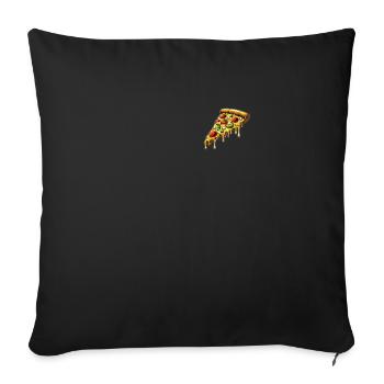 Pizza Cartoon Melting Cheese Funny Pocket - Sofa pillowcase 17,3'' x 17,3'' (45 x 45 cm) - black - Front