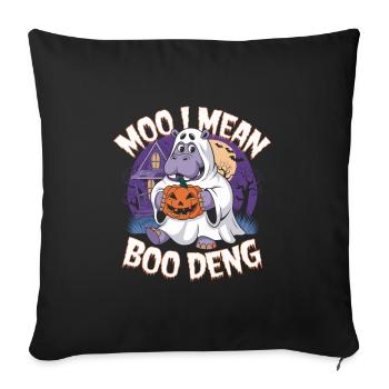 Funny Hippo Halloween Ghost Costume Boo Deng Pun - Sofa pillowcase 17,3'' x 17,3'' (45 x 45 cm) - black - Front