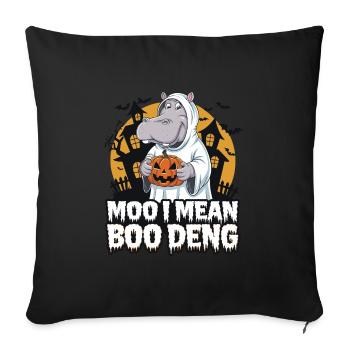 Funny Hippo Halloween Ghost Costume Boo Deng Pun - Sofa pillowcase 17,3'' x 17,3'' (45 x 45 cm) - black - Front