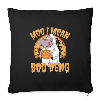 Funny Hippo Halloween Ghost Costume Boo Deng Pun - Sofa pillowcase 17,3'' x 17,3'' (45 x 45 cm) - black - Front