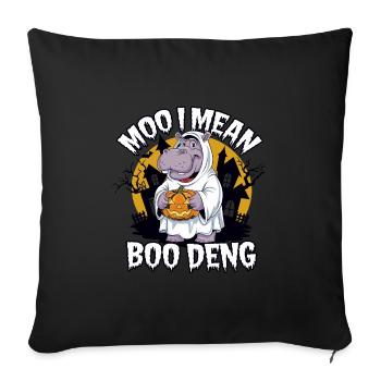 Funny Hippo Halloween Ghost Costume Boo Deng Pun - Sofa pillowcase 17,3'' x 17,3'' (45 x 45 cm) - black - Front