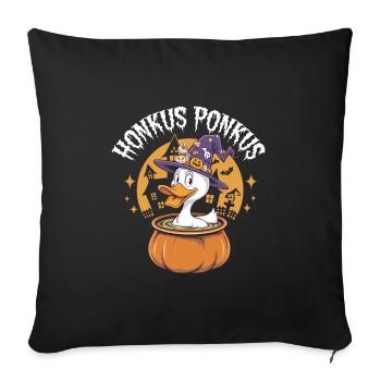 Honkus Ponkus Funny Duck Witch Halloween Magic - Sofa pillowcase 17,3'' x 17,3'' (45 x 45 cm) - black - Front