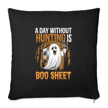 Un jour sans chasse est Boo Sheet Ghost Halloween - Housse de coussin décorative 45 x 45 cm - noir - Devant