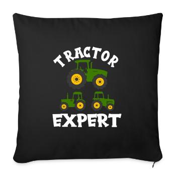 Tracteur agricole Expert agriculteur garçon Idée cadeau pour tout-petit - Housse de coussin décorative 45 x 45 cm - noir - Devant