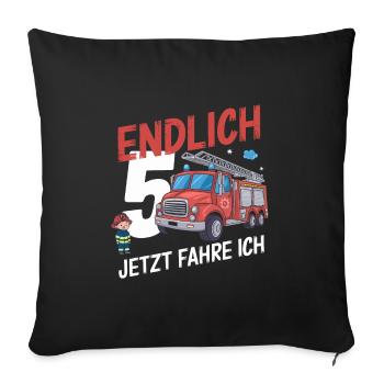 Enfin 5 Maintenant, je conduis les pompiers - Housse de coussin décorative 45 x 45 cm - noir - Devant