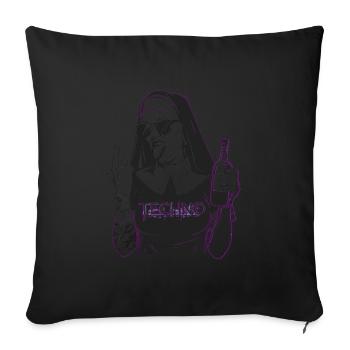 Rebellious Nun Techno Party Hardstyle - Sofakissenbezug 45 x 45 cm - Schwarz - Vorne