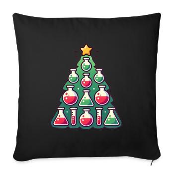 Chemistry Christmas Tree Design - Sofa pillowcase 17,3'' x 17,3'' (45 x 45 cm) - black - Front
