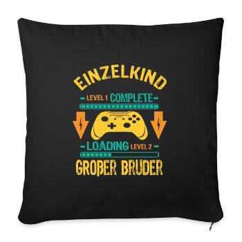 Only Child Complete - Loading Big Brother 2026 - Sofa pillowcase 17,3'' x 17,3'' (45 x 45 cm) - black - Front