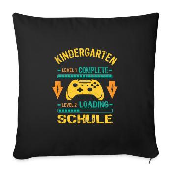 Kita Abgänger 2026 Kindergarten Level Complete - Sofakissenbezug 45 x 45 cm - Schwarz - Vorne