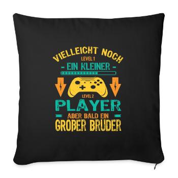Only child complete I'll soon be a big brother - Sofa pillowcase 17,3'' x 17,3'' (45 x 45 cm) - black - Front