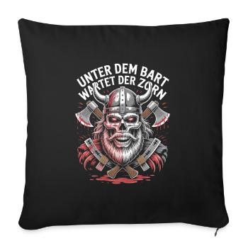 Evil Old Man Viking Under The Beard Wrath - Sofa pillowcase 17,3'' x 17,3'' (45 x 45 cm) - black - Front