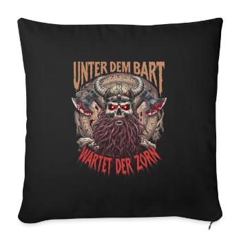 Evil Old Man Viking Under The Beard Wrath - Sofa pillowcase 17,3'' x 17,3'' (45 x 45 cm) - black - Front
