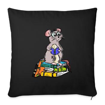 Book Nerd - Leseratte - Sofakissenbezug 45 x 45 cm - Schwarz - Vorne