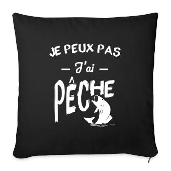 Je peux pas j'ai pêche - Housse de coussin décorative 45 x 45 cm - noir - Devant