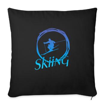 Skiing - Sofakissenbezug 45 x 45 cm - Schwarz - Vorne