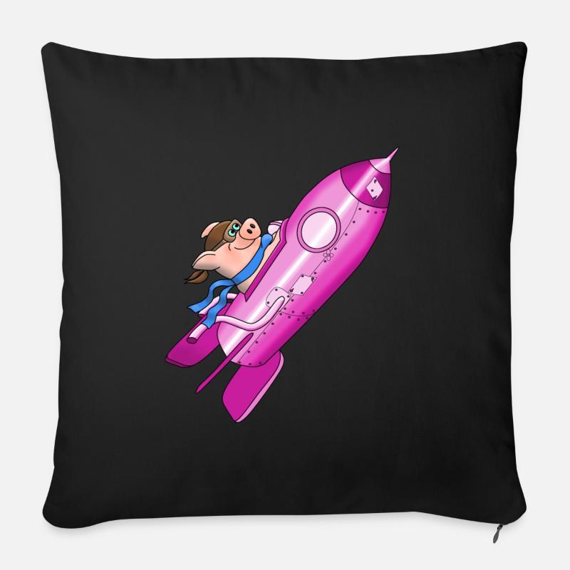 Rakete - Sofakissenbezug 45 x 45 cm - Schwarz