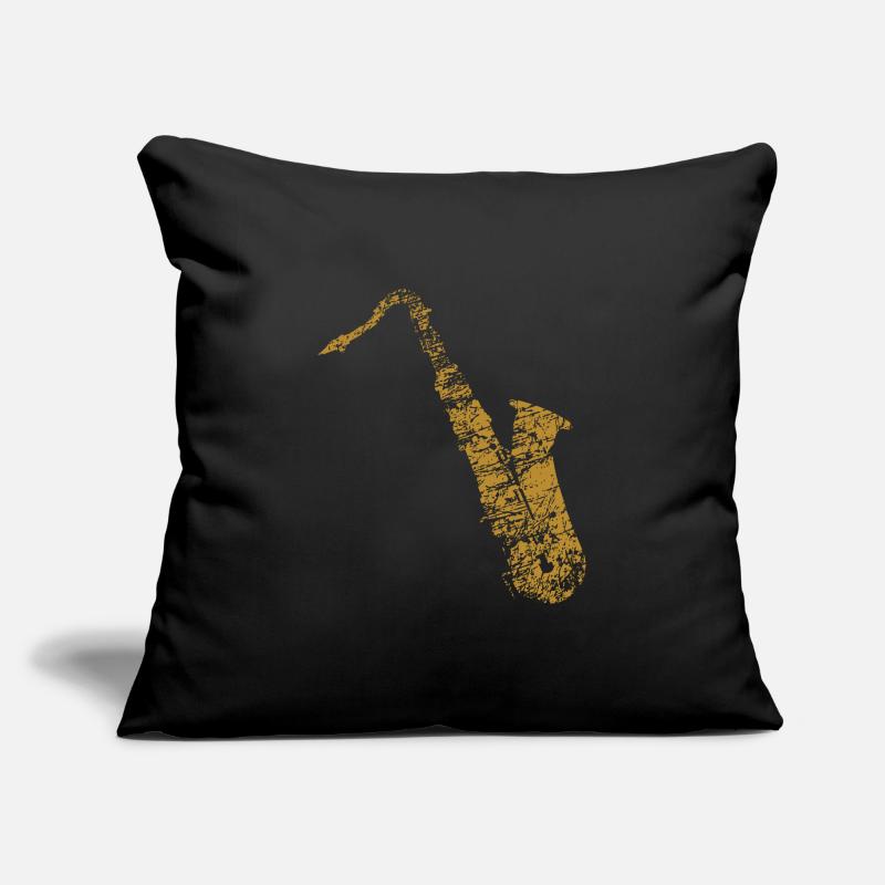 Saxophones doré distressed Housse de coussin décorative 45 x 45 cm