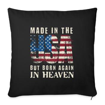 Made in USA but Born in Heaven - Sofa pillowcase 17,3'' x 17,3'' (45 x 45 cm) - black - Front