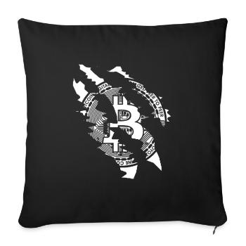 Cryptocurrency Bitcoin Art - Sofa pillowcase 17,3'' x 17,3'' (45 x 45 cm) - black - Front