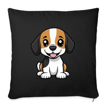 Beagle Chien Mignon - Housse de coussin décorative 45 x 45 cm - noir - Devant