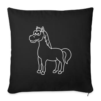 Pferd Comic Tier - Sofakissenbezug 45 x 45 cm - Schwarz - Vorne